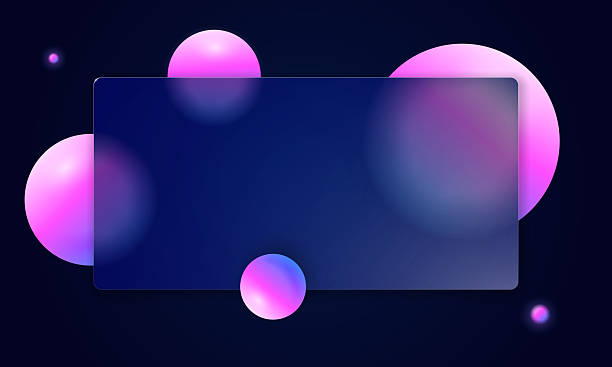 istock Modern glassmorphism banner in blue lilac tones with frosted 3D blur. Transparent spheres and gradient glow glass morphism create futuristic geometric style for tech or UI design. 2246534720