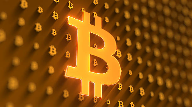 istock Fly Through Bright Golden Neon Glowing Pattern Bitcoin BTC Logo Symbol Shapes - 4K Seamless VJ Loop Motion Background Animation 4K stock video 2246534872
