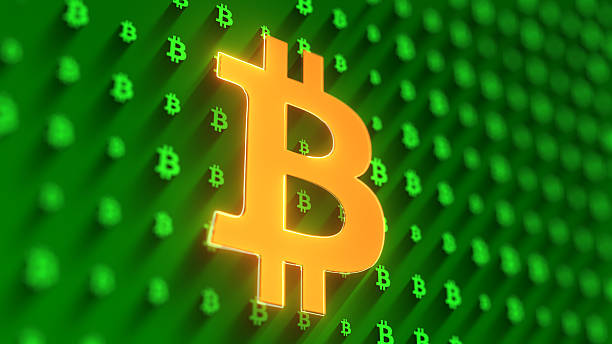 istock Fly Through Bright Golden Neon Glowing Pattern Bitcoin BTC Logo Symbol Shapes - 4K Seamless VJ Loop Motion Background Animation 4K stock video 2246534873
