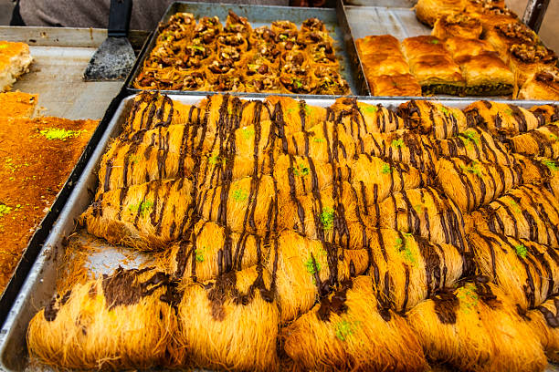 istock Traditional Middle Eastern Pastries on Display in Casablanca, Morocco 2246535632