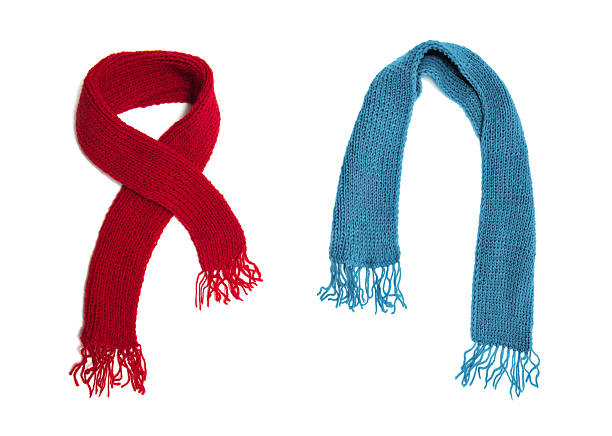 A young Asian woman with long straight hair is wearing a gray sweater and a red scarf adorned with white snowflake patterns. She is making a hand gesture with both hands, smiling happily against a white background. The outfit includes a cozy, casual style suitable for winter, with the red scarf adding a festive touch, possibly for the holiday season or New Year celebrations in 2024.
