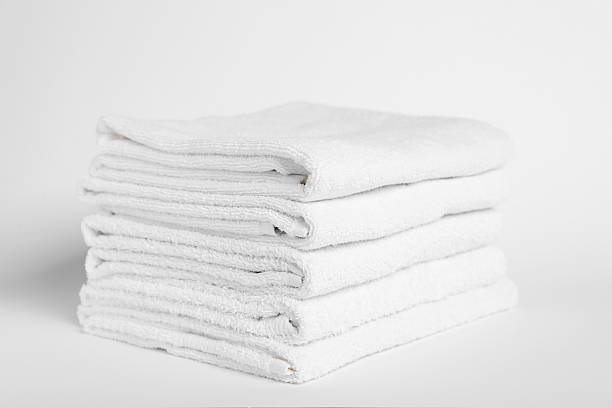 istock Stack of terry towels on white background, closeup 2246543007