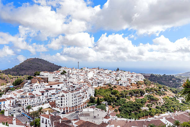 Panoramic view of Frigiliana in Andalusia, Costa del Sol, Spain