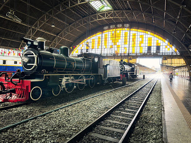 istock Old Steam Train in railway station 2246548992