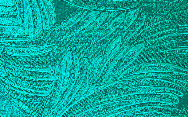 istock Turquoise Teal Embossed Tropical Palm Leaf Texture Abstract Background Aqua Pattern Luxury Wall Surface Modern Botanical Design Natural Organic 2246555368