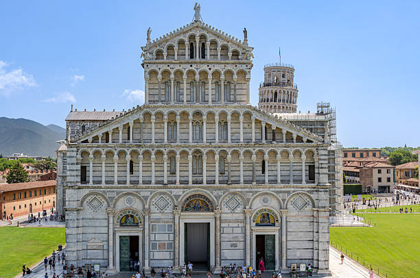 The Pisa Cathedral (Cattedrale di Pisa) and the top of the Leaning Tower (Torre di Pisa)