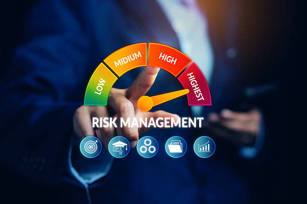 istock Hand pointing at colorful risk level gauge, strategic planning insight, financial caution, crisis prevention, business forecasting, uncertainty analysis, decision management concept 2246558614