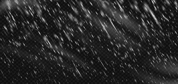 istock Snowstorm blizzard effect with white falling snow transparent png snowflake overlay. Frozen texture for cold storm or night sky wind. Isolated flake frost ice pattern on black background 2246558995