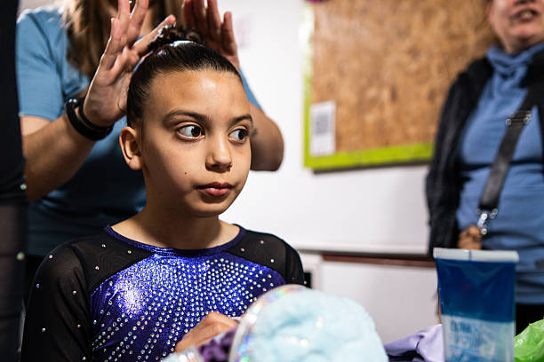 istock Child gymnast girl getting ready for presentation 2246559609