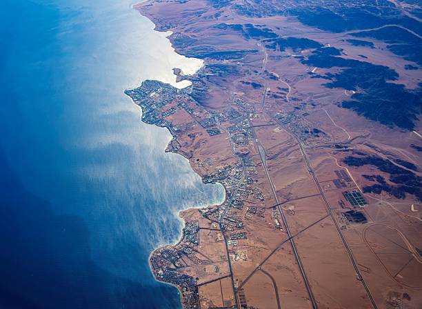 istock Red sea city aerial view 2246561286