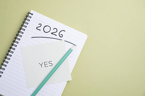 istock Planning for 2026 with an affirmative 'Yes' and green pencils. New Year's commitment. 2246563276