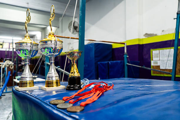 Trophy and medals at gymnasium