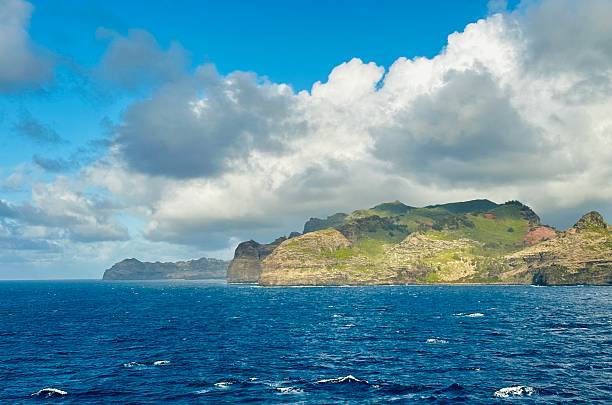 Island of Kauai as viewed from Pacific Ocean distance.