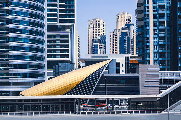 Metro station in sunny day in Dubai