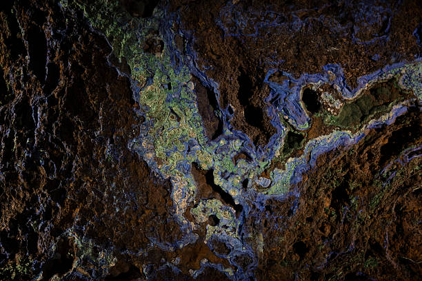 Macro stone mineral Azurite Malachite on a white background close up