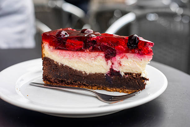 istock slice of fresh chocolate cheesecake with berries 2246597896