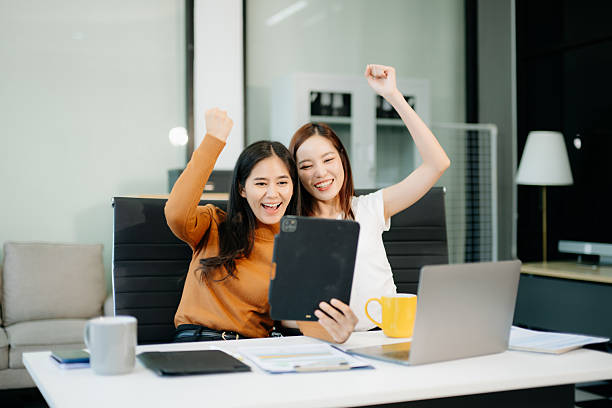 istock Those who work hard, win in the conference room new startup project 2246602503