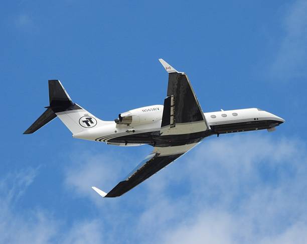 Boca Raton, Palm Beach County,  Florida – USA, November 13, 2025. A Gulfstream IV fixed wing multi engine (22 seats / 2 engines) N565RV taking off from the Boca Raton Airport.