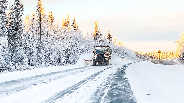 istock Snow Plow on a Winter Road 2246616507