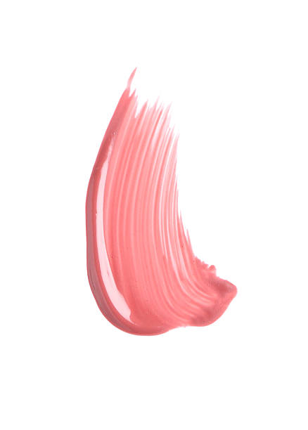 istock Stroke of pink lip gloss isolated on white, top view 2246627019