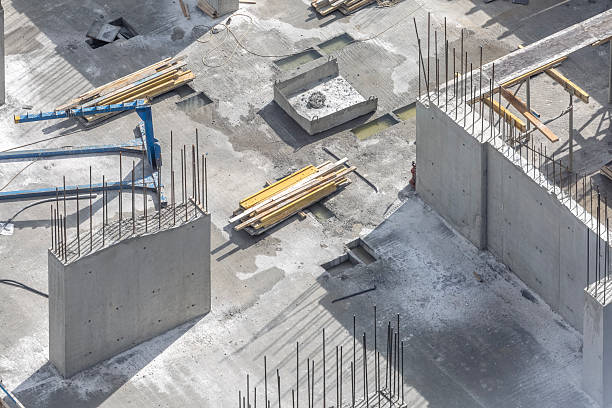 istock Monolithic load-bearing walls of a multistory building under construction 2246627618