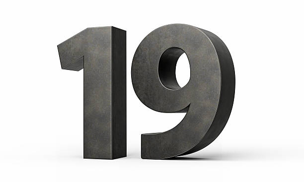istock Number Nineteen 19 Digit Made Of Gray Smooth Cast Iron Isolated On White Background 3d Illustration 2246631065