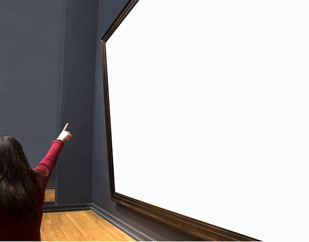 istock Amsterdam,  woman beside HUGE large blank frame. 2246632640