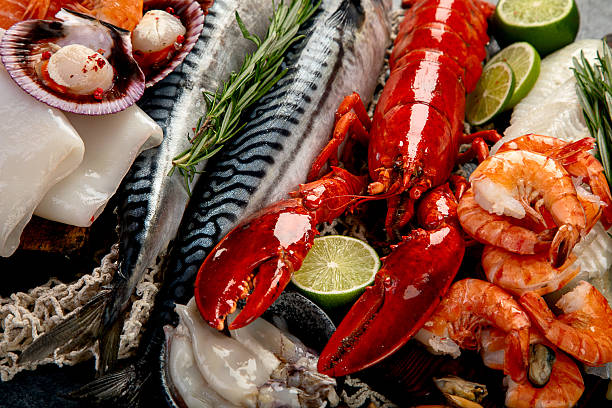 istock Assorted seafood. Mediterannean food concept. 2246632854