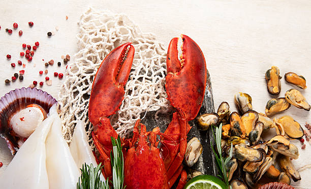 istock Assorted seafood. Mediterannean food concept. 2246633057