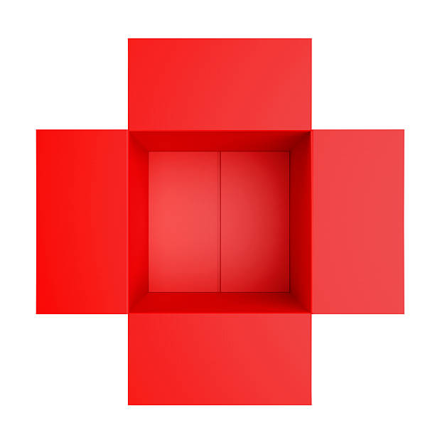 istock Open red Cardboard box isolated on a white background 2246643698