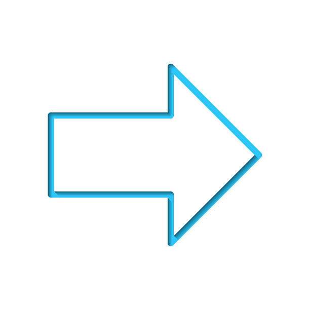 istock Right arrow. Icon cut out on white paper with blue background 2246645996