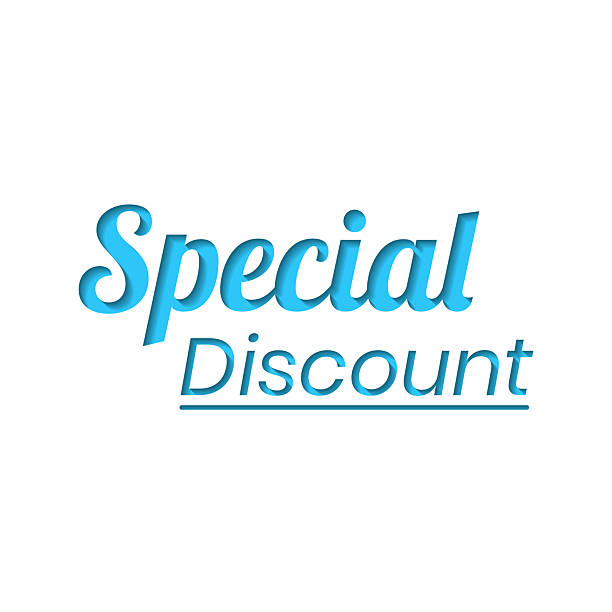 istock Special Discount. Icon cut out on white paper with blue background 2246646114