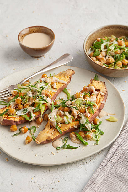 Tahini Stuffed Sweet Potato