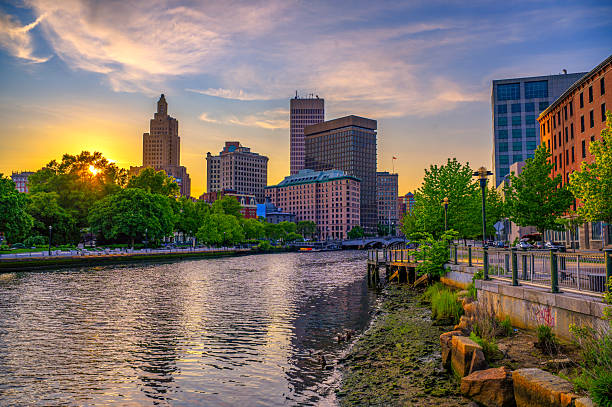 istock Downtown Providence and Providence River at Sunset, Rhode Island, USA 2246653459