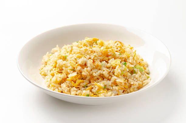 istock Egg and Dried Shrimp Fried Rice on White Background 2246656842