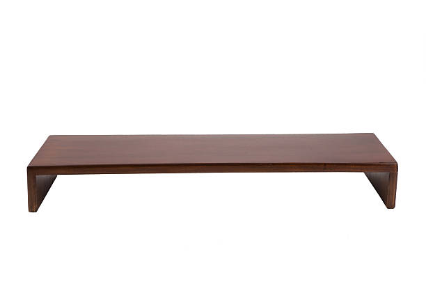 istock Modern Wooden Low Table with Shelf on White Background 2246662567