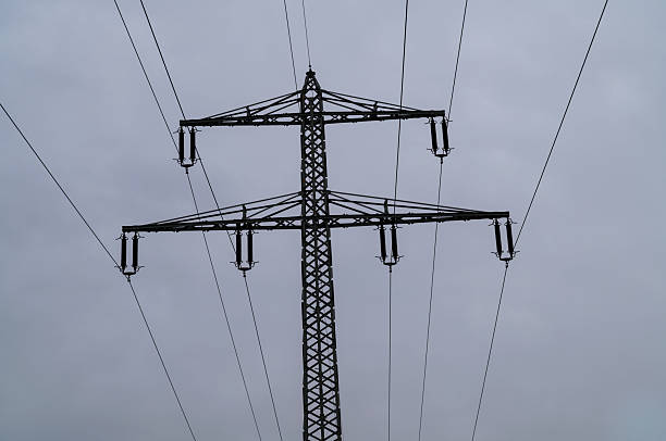 Electricity pylon distributing power, symbolizing energy, technology, and connection in germany