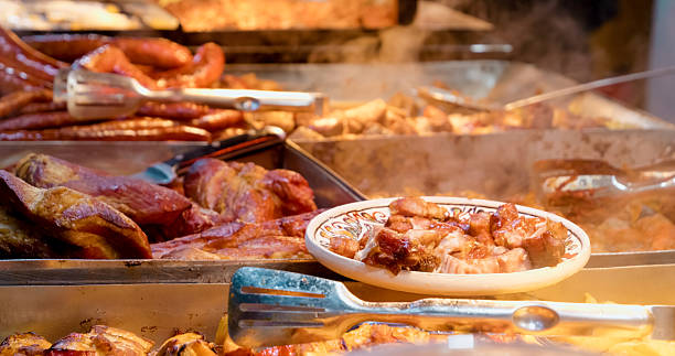 istock Steaming hot street food displayed on a plate 2246670125