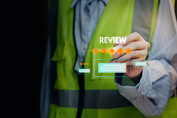 istock Worker marking star rating review, feedback importance, service evaluation insight, performance awareness, customer satisfaction, improvement reflection concept 2246672065