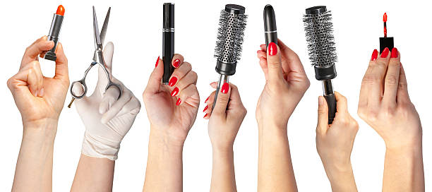 istock Hands holding various beauty tools and cosmetics in a stylish arrangement 2246673193