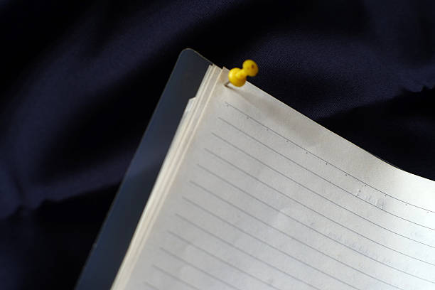 closeup of Spiral Binding and yelow Pins