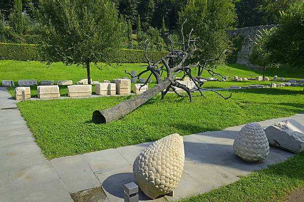 Brescia, Italy – Viridarium – Sculpture Park, Archeological excavations of the Roman Imperial era,  Unesco World Heritage site