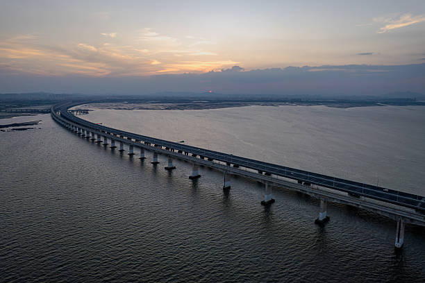 istock The cross-sea railway bridge at dusk 2246679900