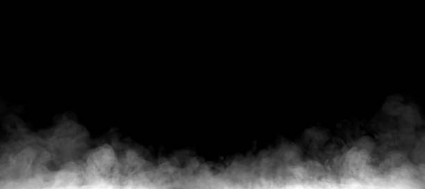 istock Dense white fog rising from the bottom on a black background, ideal for visual effects, scene compositing, and atmospheric overlays. Perfect for creating moody environments, steam effects. 2246682826