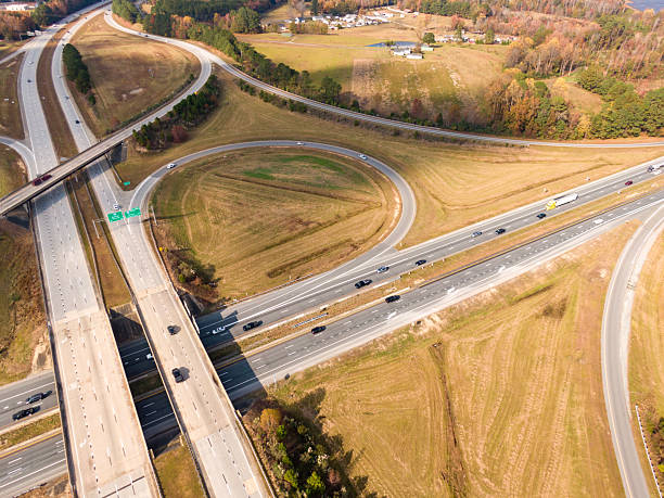 istock Complete Aerial Drone Collection of the Interstate 40 and Interstate 95 Interchange Near Benson, North Carolina: Transportation, Engineering, Infrastructure 2246686913