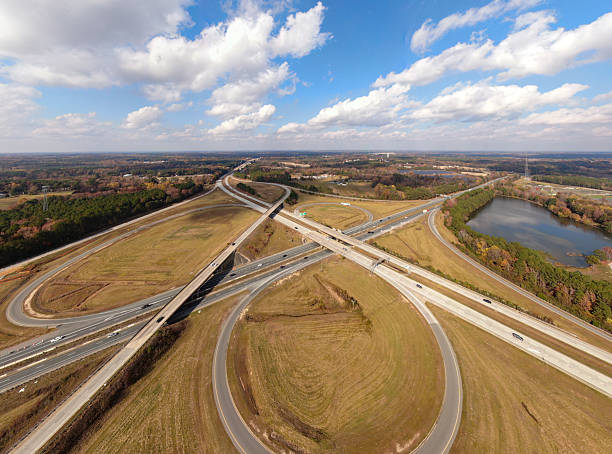 istock Complete Aerial Drone Collection of the Interstate 40 and Interstate 95 Interchange Near Benson, North Carolina: Transportation, Engineering, Infrastructure 2246687082