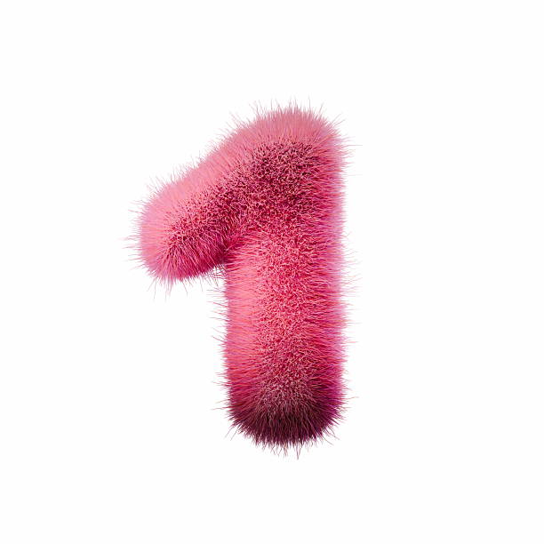 istock Pink fur Font Number 1 ONE 3D 2246691319