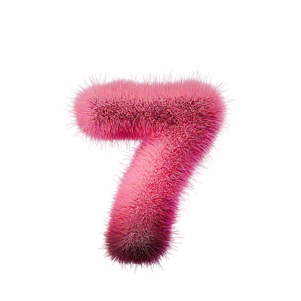 istock Pink fur Font Number 7 SEVEN 3D 2246691331