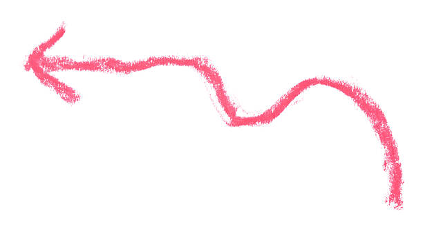 istock Hand-drawn red arrow isolated on transparent background, drawn by soft pastel. Simple sketch element for infographic, UI design, presentation, and creative graphic projects 2246693237
