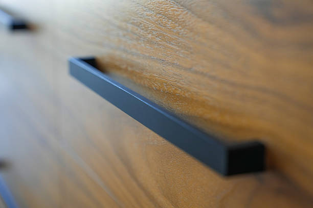 istock Close up detail of modern black drawer handle 2246693774